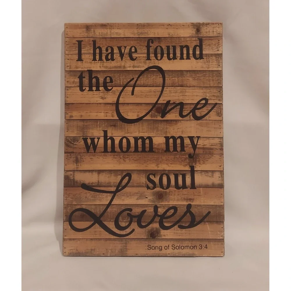 Rustic Farmhouse Song of Solomon 3:4 Scripture Bible Verse Wall Art Wood Decor